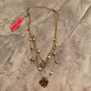 Betsy Johnson 3 layer necklace with adjustment.